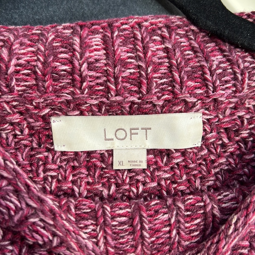 NWOT women’s LOFT burgundy sweater size XL - Picture 4 of 5
